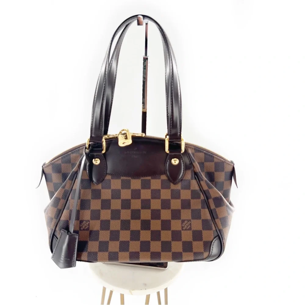 LOUIS VUITTON Damier Ebene Verona PM Satchel Shoulder Bag Authentic